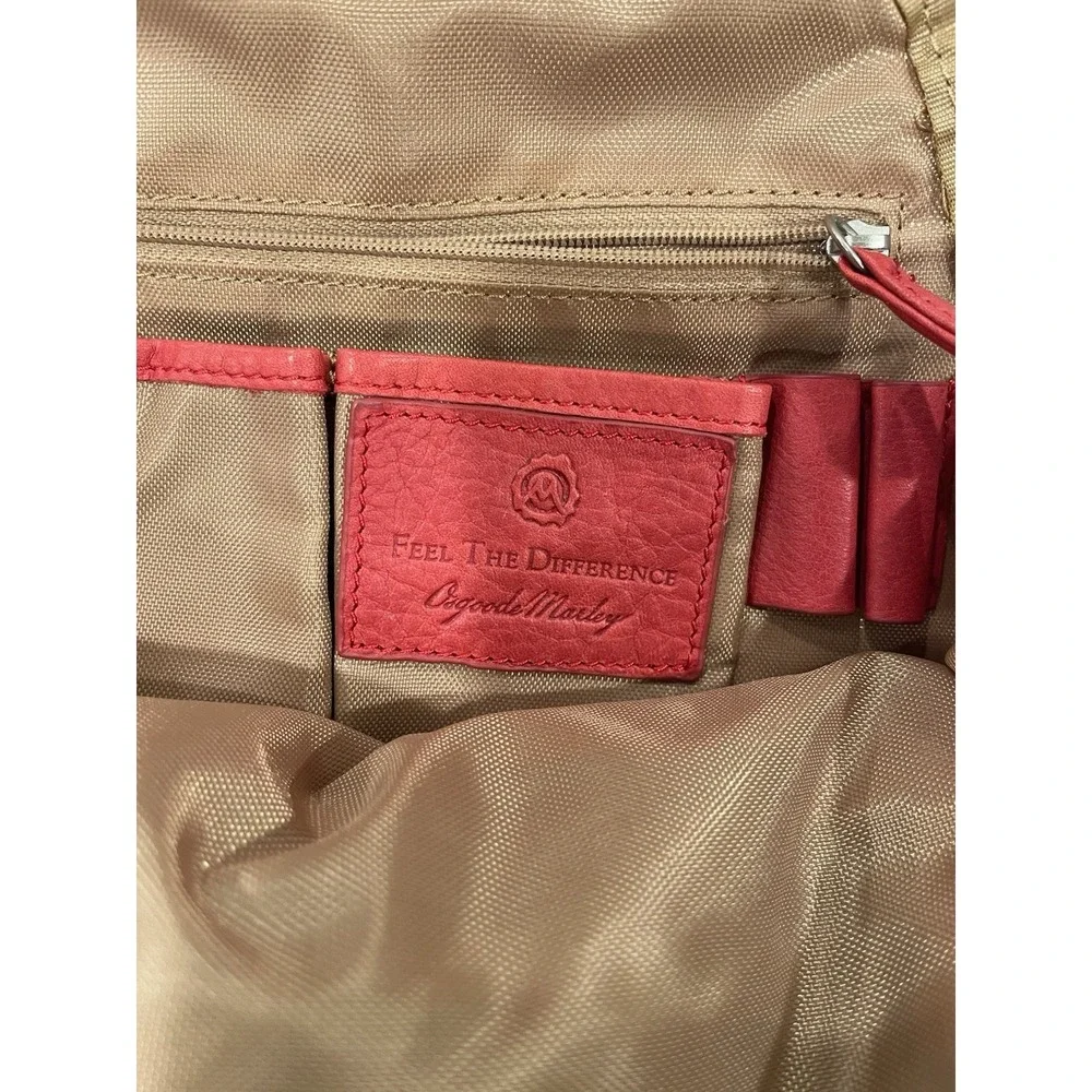 Osgoode Marley Organizer‎ Backpack Soft Leather Bag Red